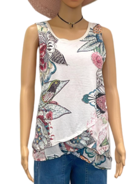 Boho Chic Floral Sleeveless Top