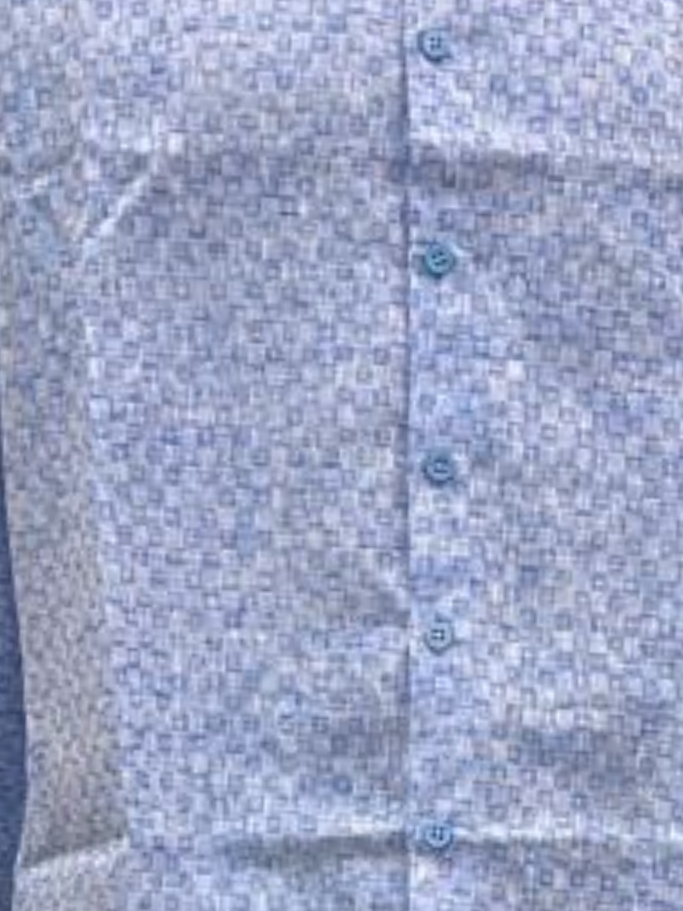 Men's Tranquil Blue Printed Long-Sleeve Shirt