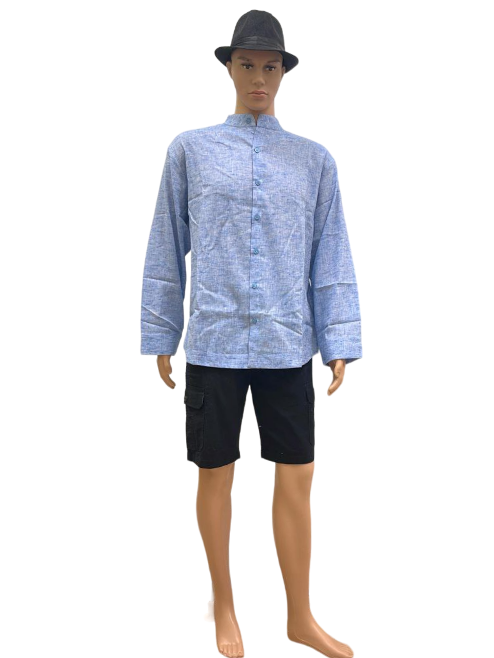 Men's Light Blue Collar Button Down Shirt