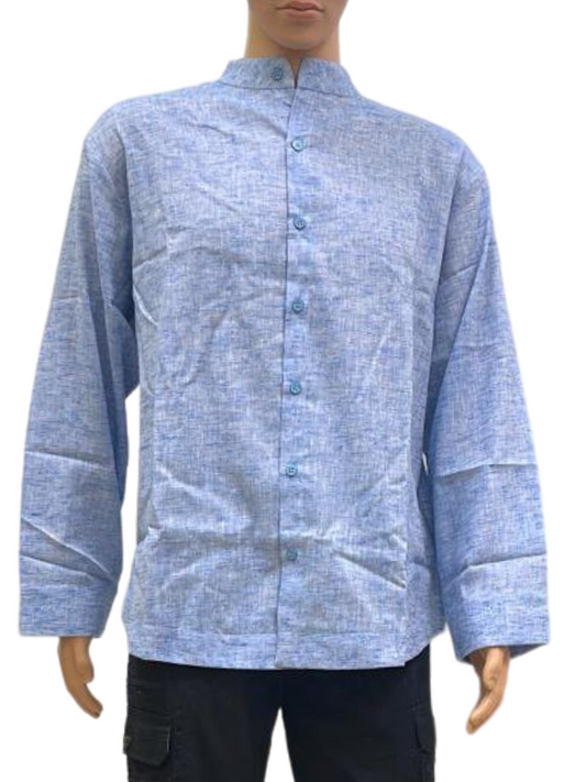 Men's Light Blue Collar Button Down Shirt