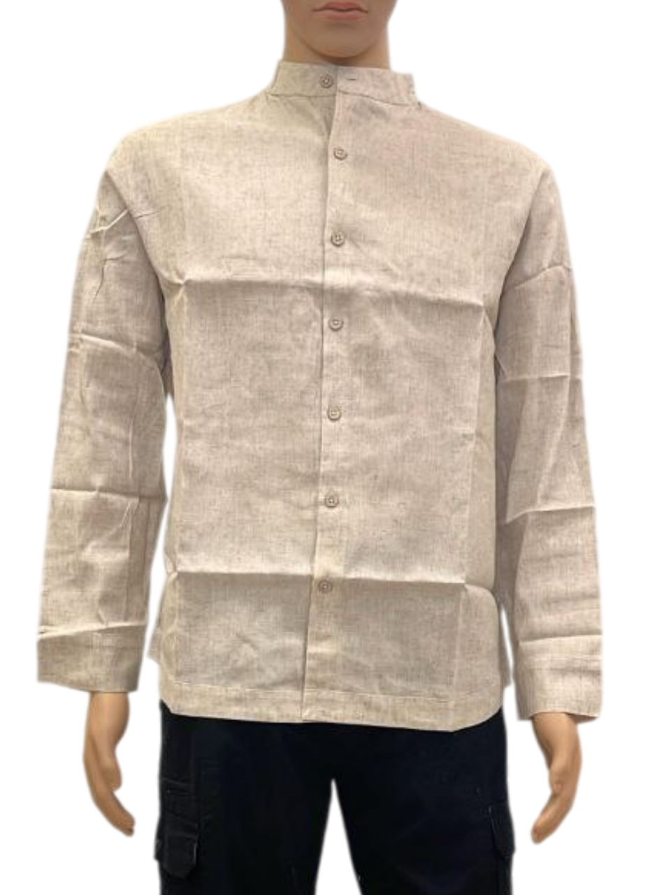 Men's  High-Collar Long Sleeve Shirt