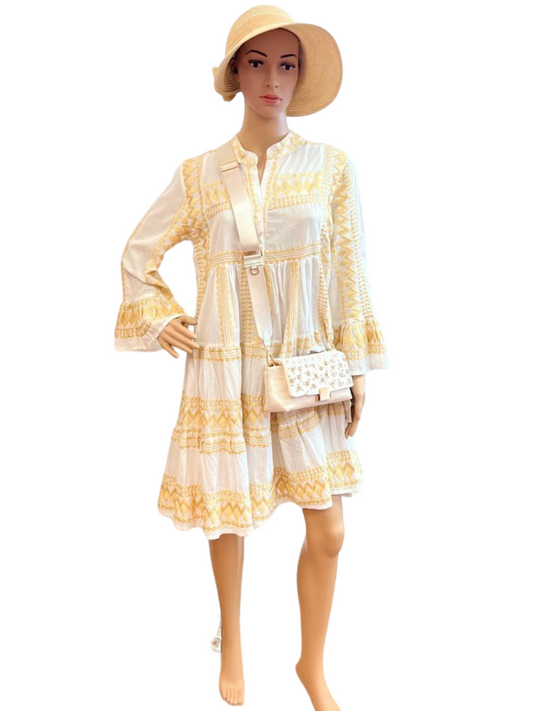 Sunshine Stroll Embroidered Tunic Dress